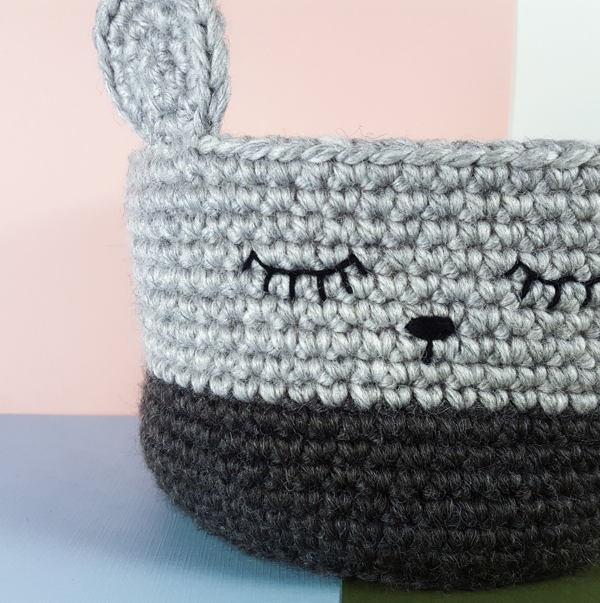 little bear crochet basket